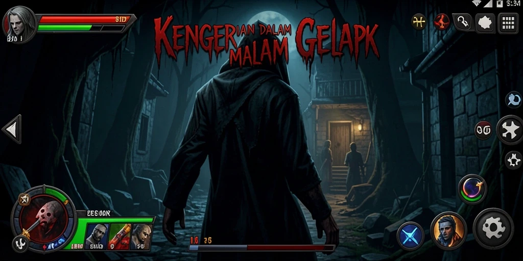 Screenshot gameplay <strong>8ID</strong> memperlihatkan suasana mencekam dalam kegelapan.