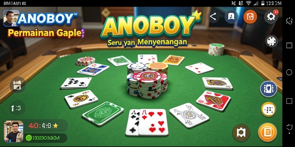 Tampilan gameplay seru ANOBOY saat bermain Gaple bersama teman.