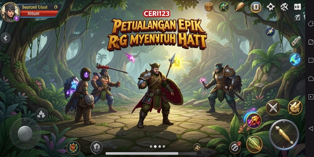 Tampilan gameplay CERI123 yang menampilkan pertarungan seru dan eksplorasi dunia.