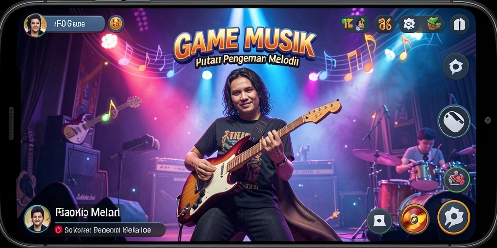 Tampilan seru F08 saat pemain menikmati gameplay musik.