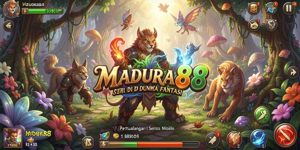 Tangkapan layar gameplay MADURA88 menampilkan petualangan seru di dunia fantasi.