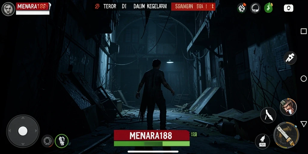 Screenshot menampilkan momen menegangkan saat menjelajahi MENARA188.