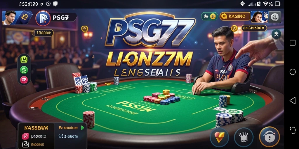 Screenshot gameplay PSG77 menampilkan suasana kasino langsung yang menegangkan.