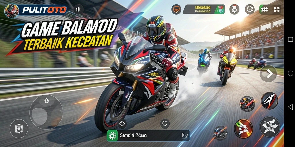 Gameplay seru dari PULITOTO dengan balapan motor yang menegangkan.