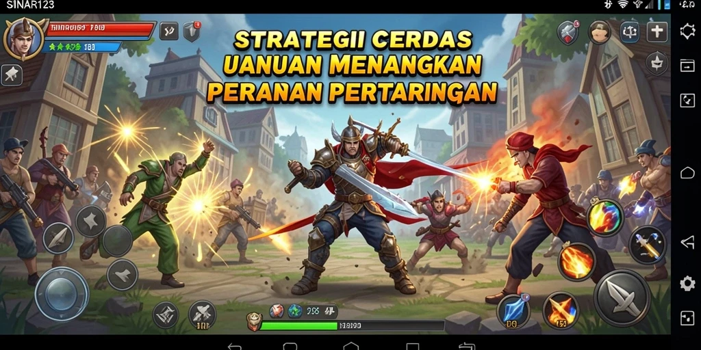 Tangkapan layar gameplay SINAR123 yang menunjukkan pertarungan strategis.