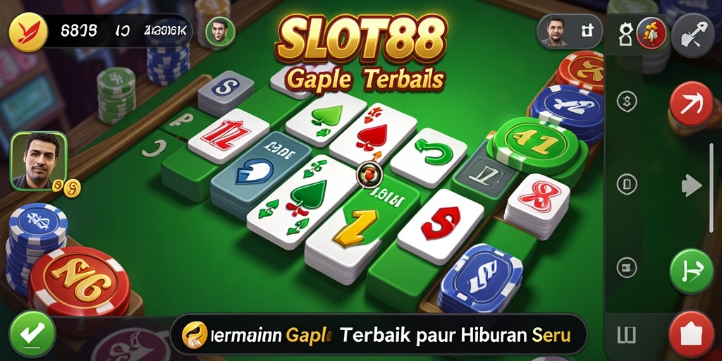 Tampilan gameplay menarik dari SLOT88 dalam permainan Gaple.