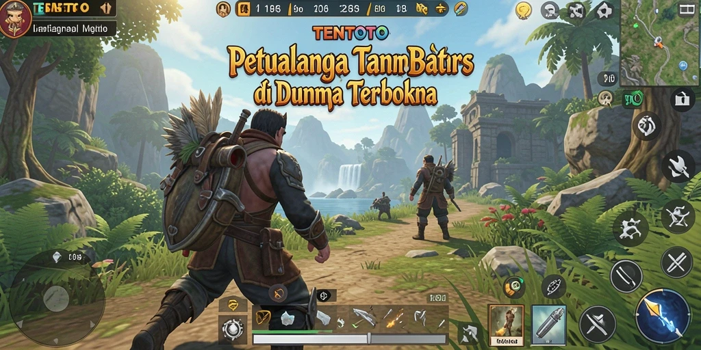 Tangkapan layar gameplay TENTOTO menampilkan eksplorasi dunia terbuka yang luas.